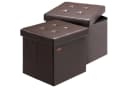 Casaria Sitzhocker Braun Kunstleder Gepolstert 38x38x38cm Bild 2