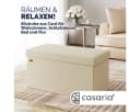 Casaria Sitzbank Cord Beige Faltbar mit Stauraum Bild 1