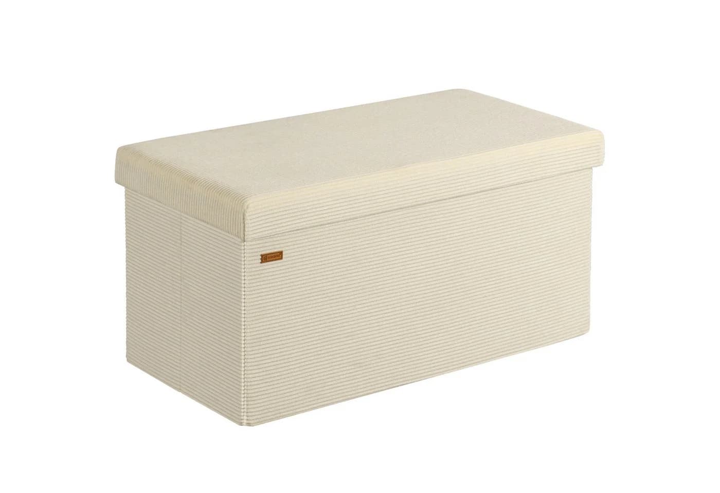 Casaria Sitzbank Cord Beige Faltbar mit Stauraum - Bild 2