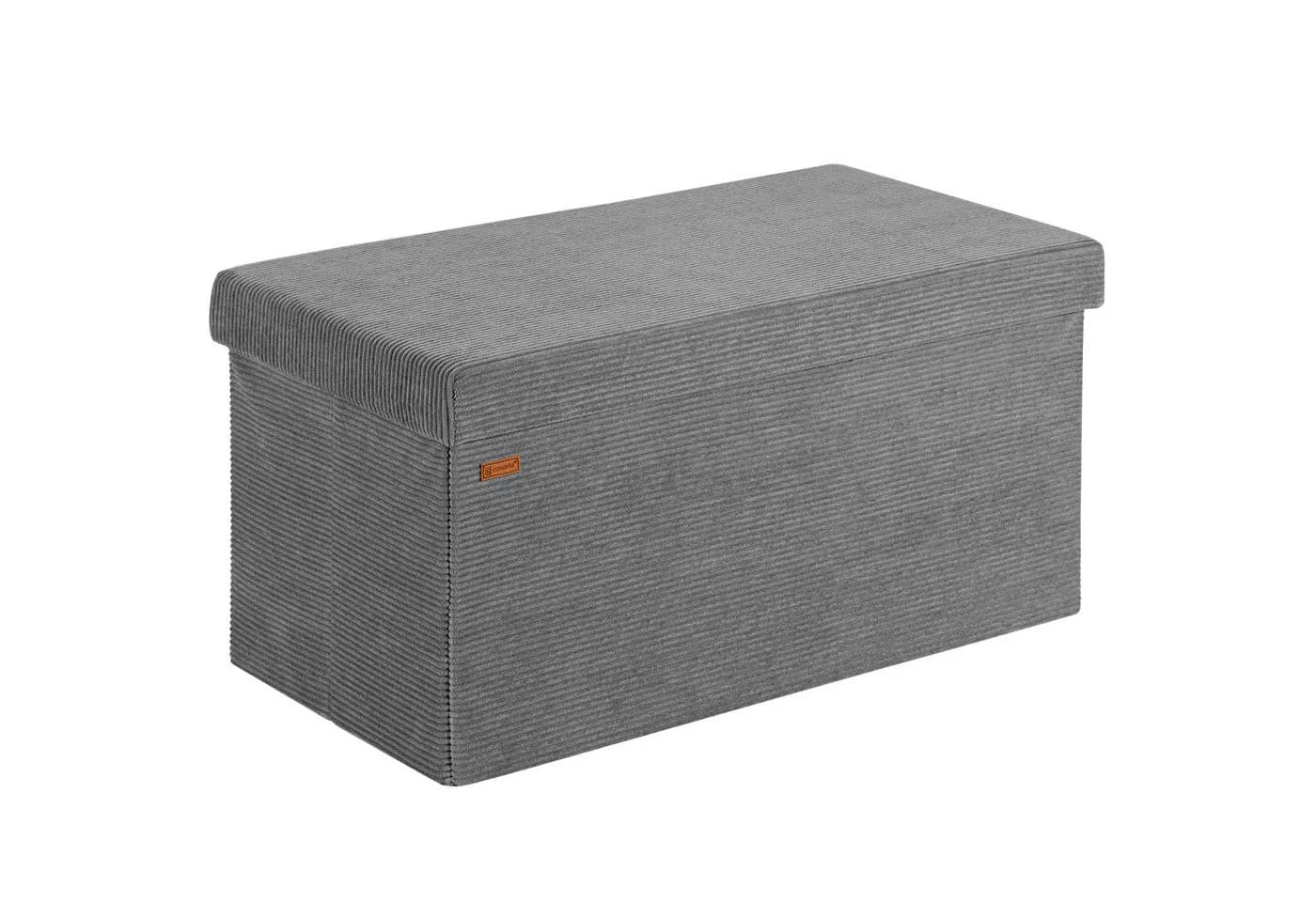 Casaria Sitzbank Cord Anthrazit Faltbar mit Stauraum - Bild 2