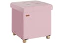 Casaria Sitzhocker Rosa Samt Faltbar mit Stauraum Bild 2