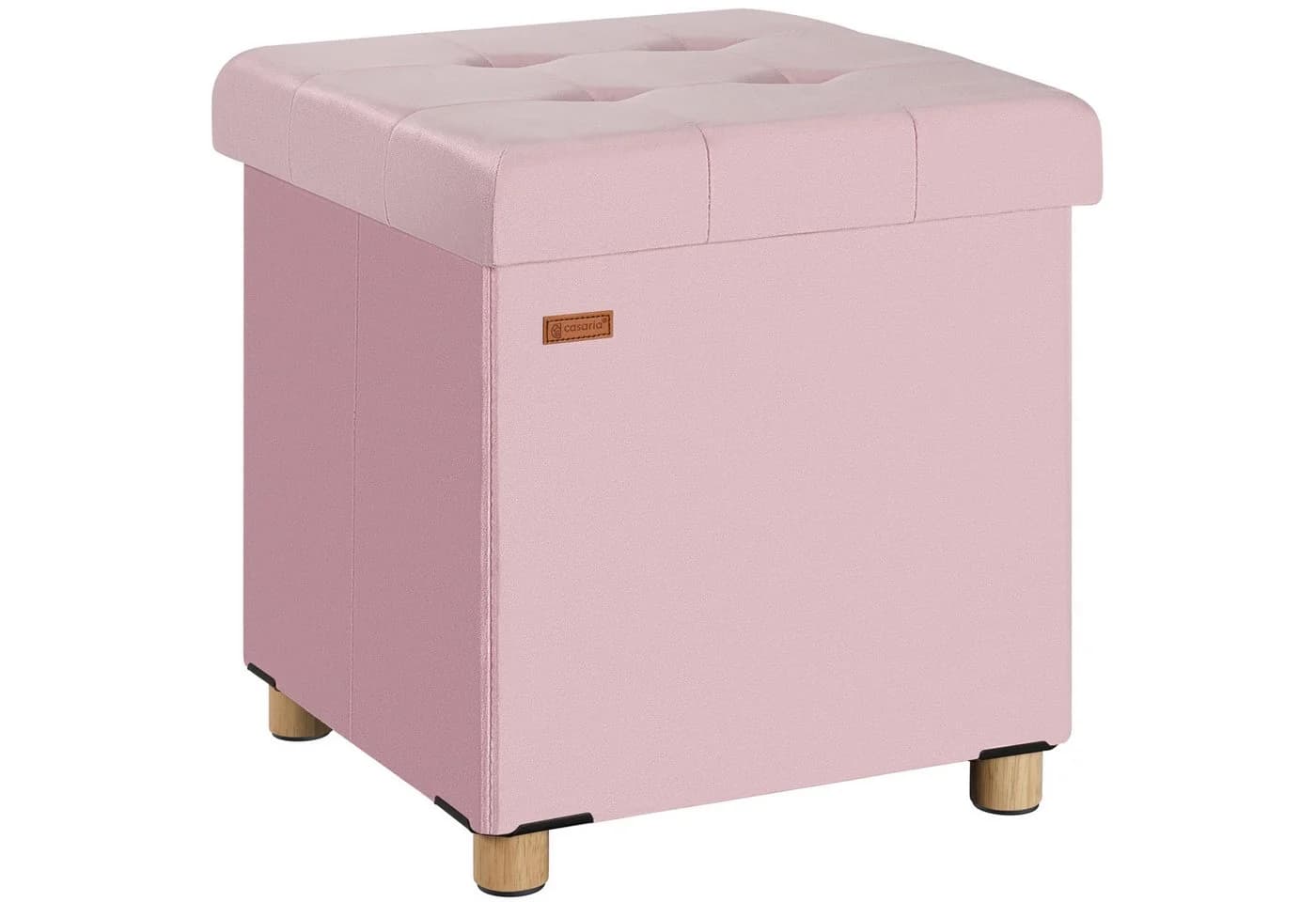 Casaria Sitzhocker Rosa Samt Faltbar mit Stauraum - Bild 2