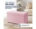 Casaria Sitzbank Rosa Samt Faltbar mit Holzfüßen Bild 1