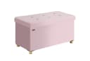Casaria Sitzbank Rosa Samt Faltbar mit Holzfüßen Bild 2