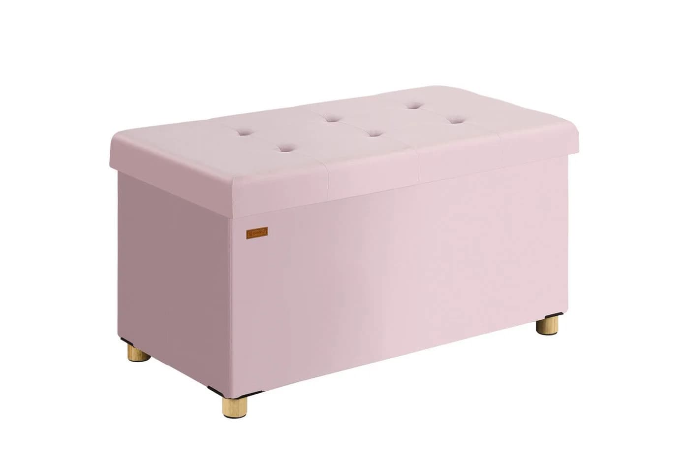 Casaria Sitzbank Rosa Samt Faltbar mit Holzfüßen - Bild 2