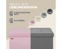 Casaria Sitzbank Rosa Samt Faltbar mit Holzfüßen Bild 4