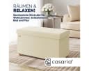 Casaria Sitzbank Samt Beige Faltbar mit Holzfüßen Bild 1
