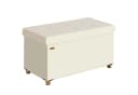 Casaria Sitzbank Samt Beige Faltbar mit Holzfüßen Bild 2