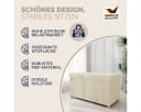 Casaria Sitzbank Samt Beige Faltbar mit Holzfüßen Bild 3