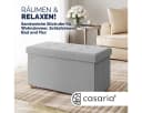 Casaria Samt Sitzbank Grau Faltbar mit Holzfüßen Bild 1