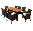 Casaria Garten-Essgruppe Palermo 9-tlg. Polyrattan Akazie Holz Bild 2