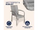 Casaria Gartenstuhl Stapelbar Wetterfest Polyrattan Outdoor 160kg Garten Terrasse Balkon Bild 5