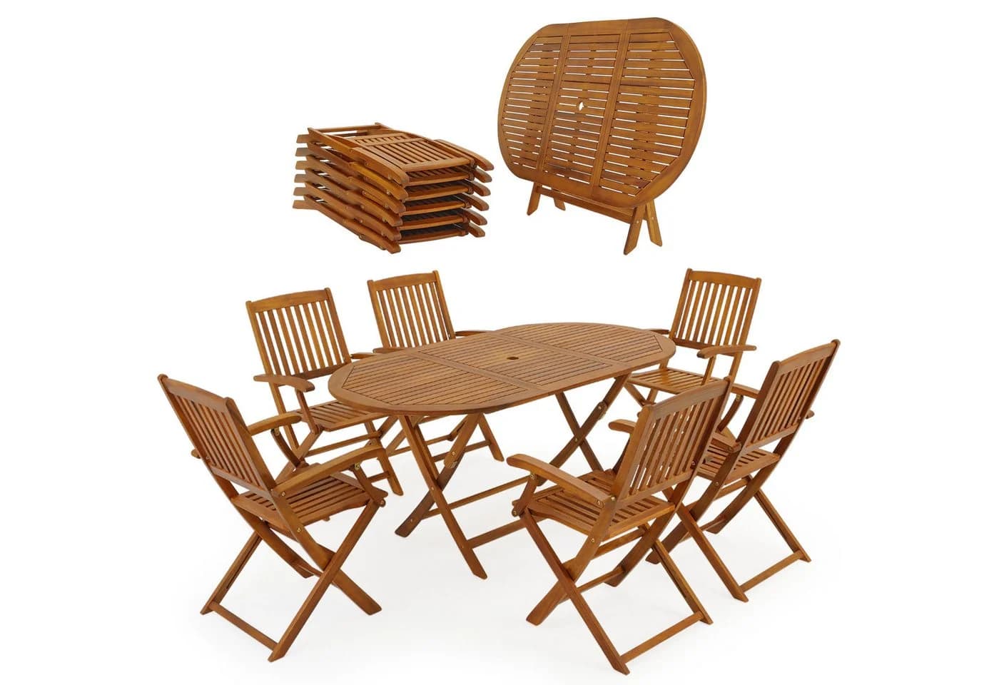 Casaria Sitzgruppe Bosten 7-teilig Klappbar Witterungsbeständig - Bild 2