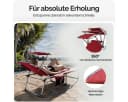 Casaria Gartenliege Ibiza 2er Set mit Dach klappbar Rot Bild 4