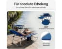 Casaria Gartenliege Ibiza 2er Set Blau mit Sonnendach Bild 4