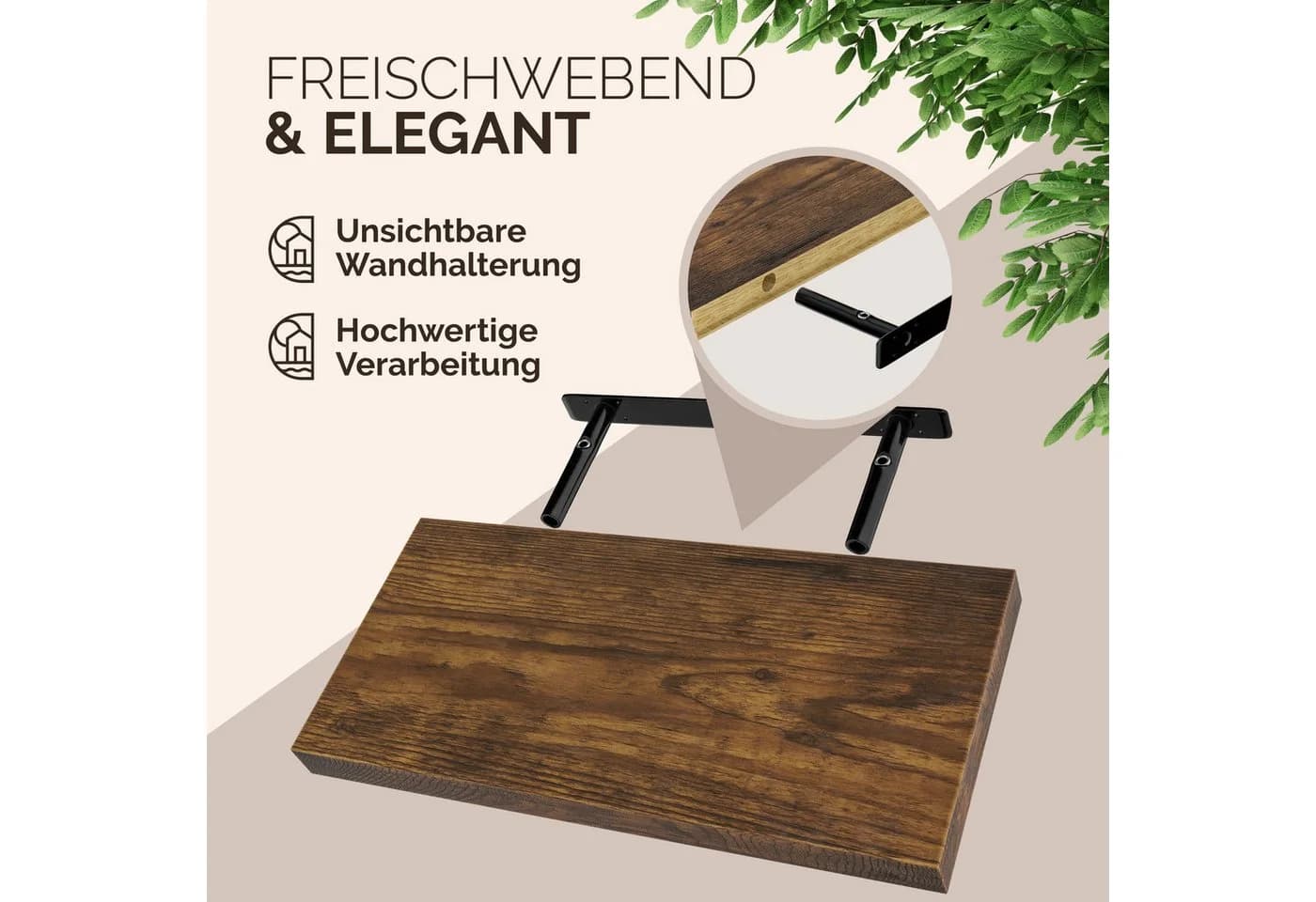 Casaria Wandregal Dunkle Eiche 15kg Tragkraft - Bild 5