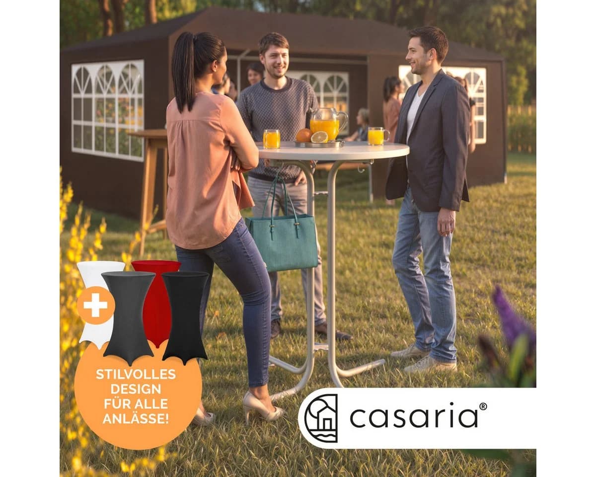 Casaria Stehtisch Klappbar mit Husse Weiß 70cm - Bild 5