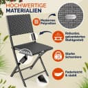 Casaria Klappstuhl 2er Set Anthrazit Polyrattan 120kg Belastbarkeit Bild 4