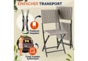 Casaria Klappstuhl 2er Set Poly Rattan Beige Schwarz Grau Bild 1