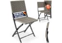 Casaria Klappstuhl 2er Set Poly Rattan Beige Schwarz Grau Bild 2
