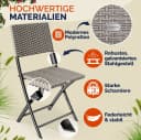 Casaria Klappstuhl 2er Set Poly Rattan Beige Schwarz Grau Bild 4