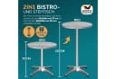 Casaria Stehtisch Bistrotisch klappbar höhenverstellbar Aluminium Edelstahl weiß Bild 3
