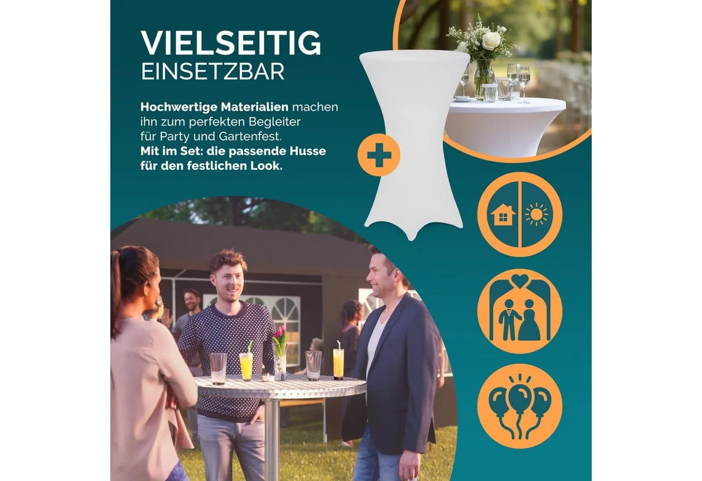Casaria Stehtisch Bistrotisch klappbar höhenverstellbar Aluminium Edelstahl weiß - Bild 5