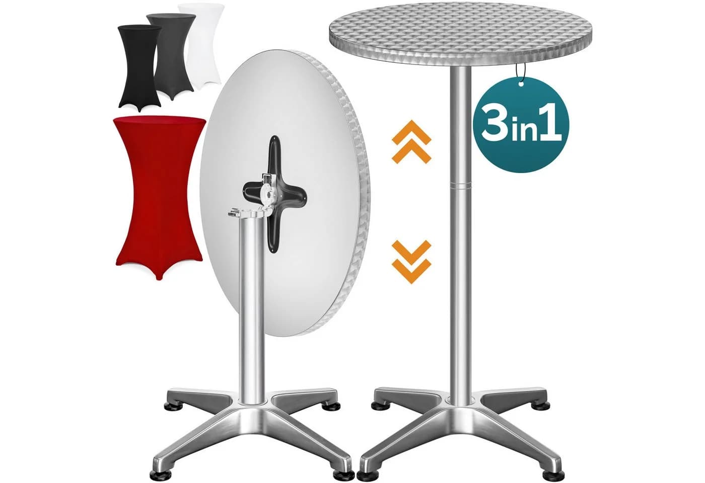 Casaria Stehtisch Klappbar Höhenverstellbar Aluminium Rund - Bild 2