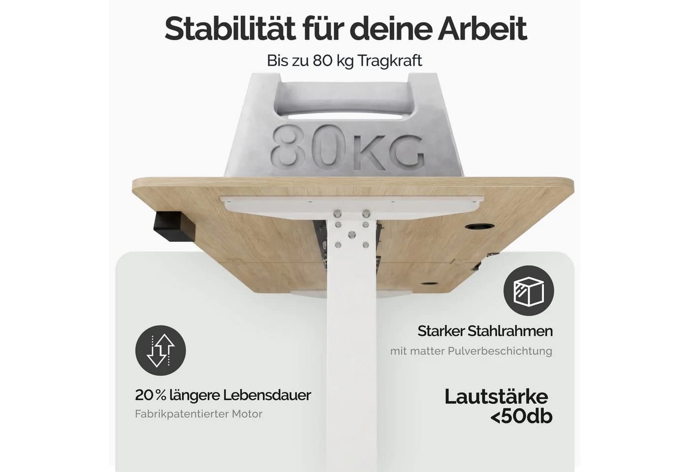 Casaria Elektrischer L-Schreibtisch Beige Höhenverstellbar - Bild 3