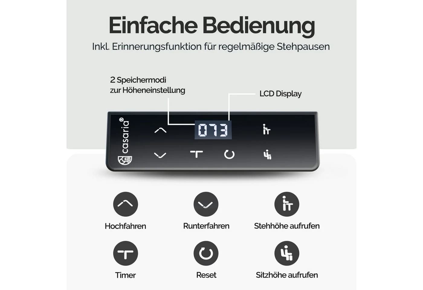 Casaria Elektrischer L-Schreibtisch Beige Höhenverstellbar - Bild 5