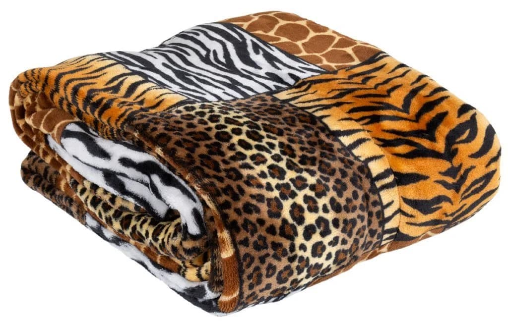 Wohndecke Tiermotiv Afrika Flauschig Weiche Kuscheldecke, Trendyshop365, Felloptik Tiger Leopard Zebra