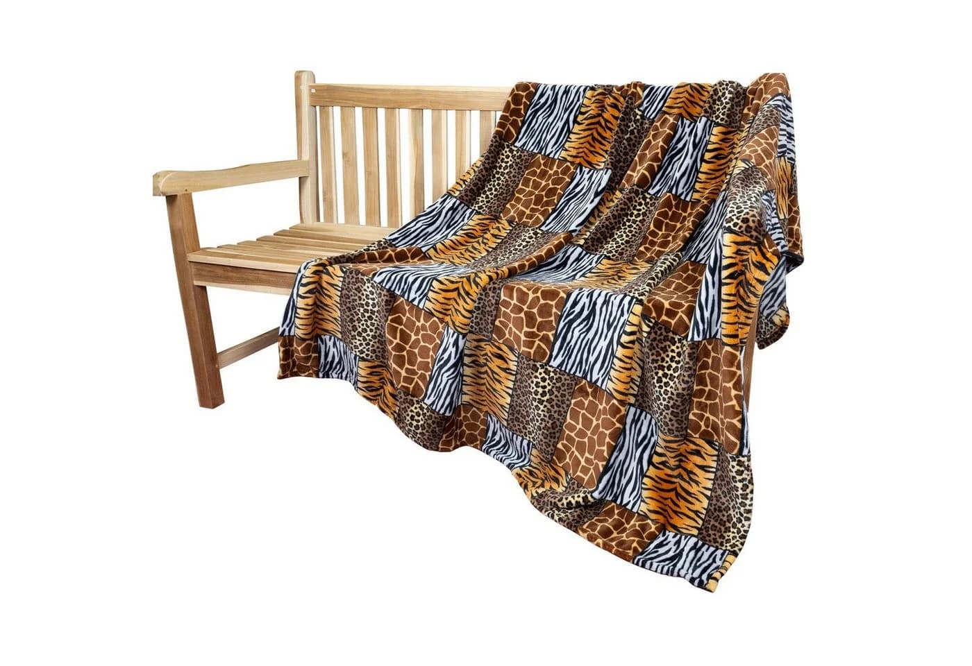 Wohndecke Tiermotiv Afrika Flauschig Weiche Kuscheldecke, Trendyshop365, Felloptik Tiger Leopard Zebra - Bild 3