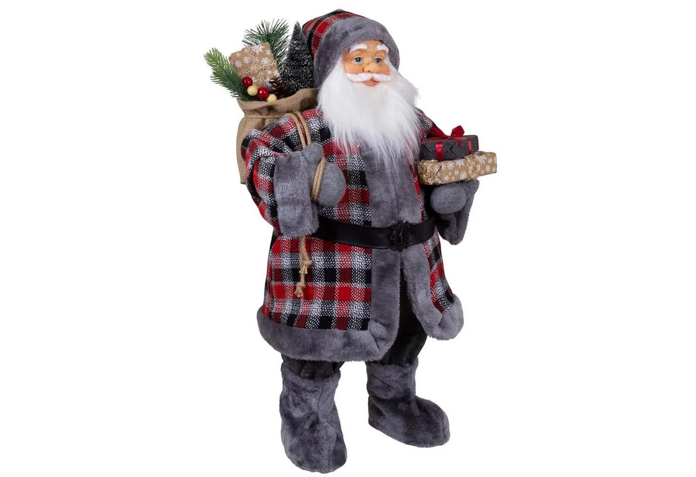 Christmas Paradise Weihnachtsmann Finn Deko Figur grau-rot - Bild 2