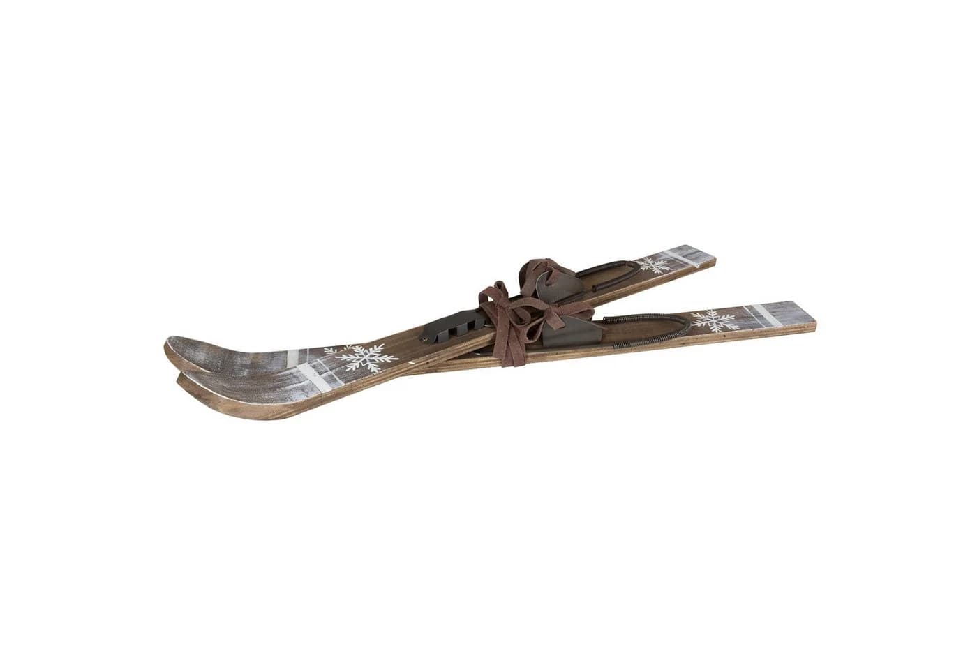 Christmas Paradise Deko-Ski aus Holz mit Skistöcken