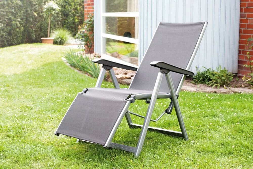 Kettler Gartenstuhl Basic Plus Klappbar Relaxsessel Silber/Anthrazit