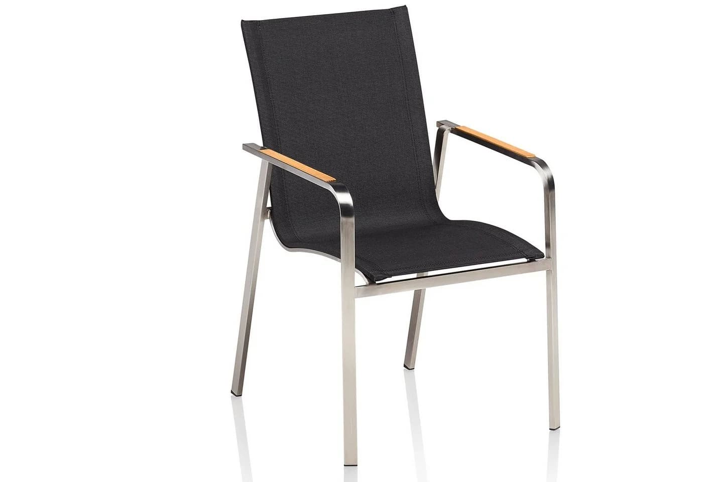 Kettler Diamond Stapelsessel Gartenlounge Edelstahl Teak Armlehne Grau - Bild 2