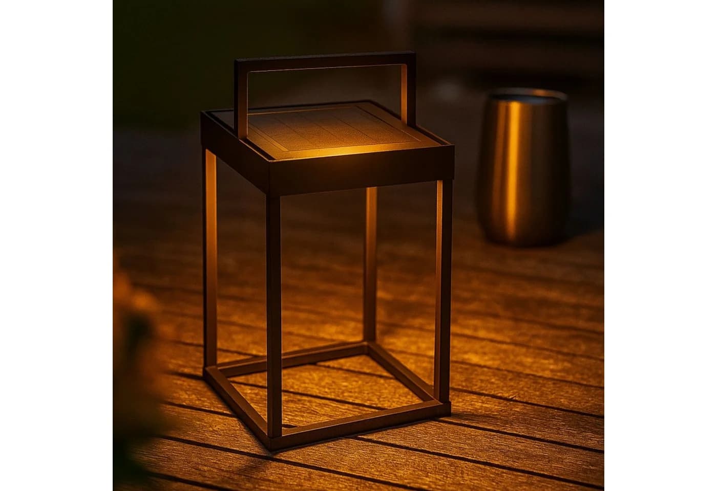 Kettler LED Laterne eckig offen Schwarz