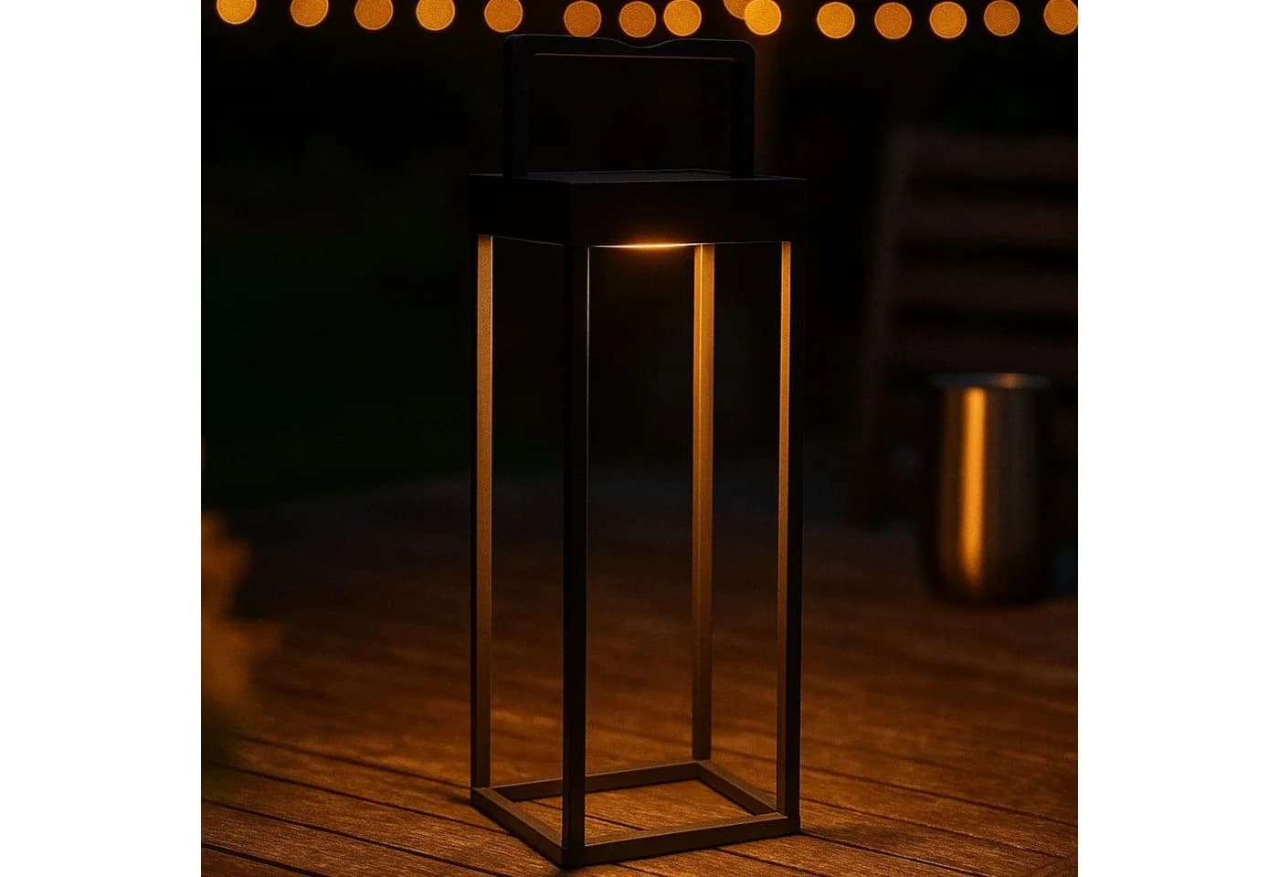 Kettler LED Laterne eckig offen XL 50 cm Schwarz