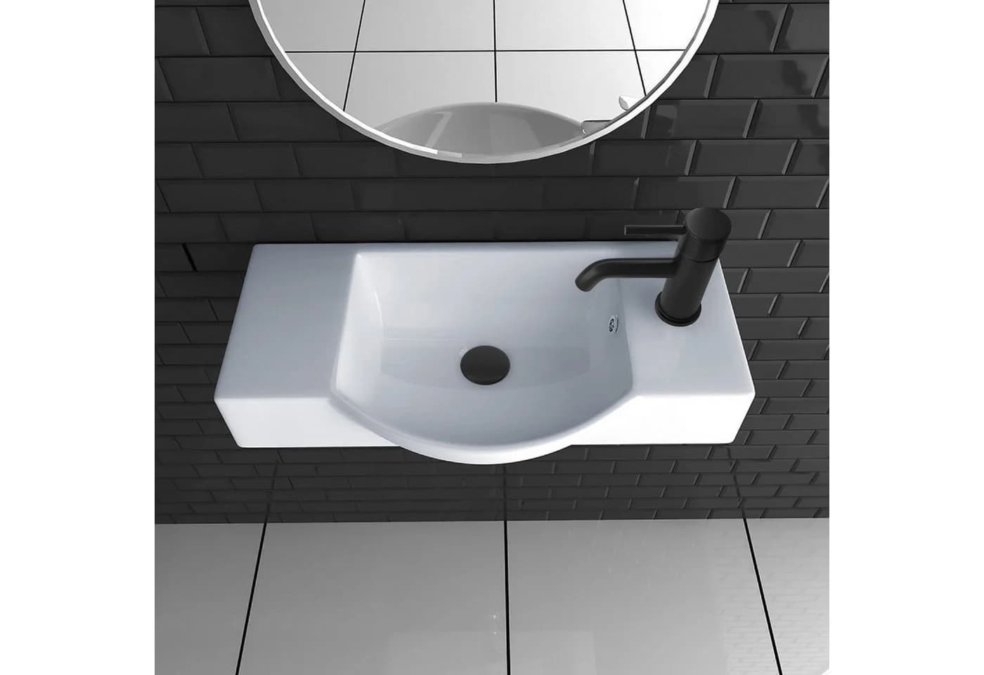 Alpenberger Waschbecken 55 cm Breit Keramik Handwaschbecken