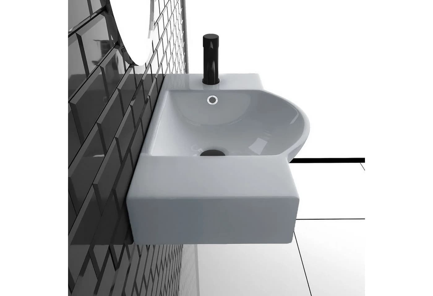 Alpenberger Waschbecken 55 cm Breit Keramik Handwaschbecken - Bild 4