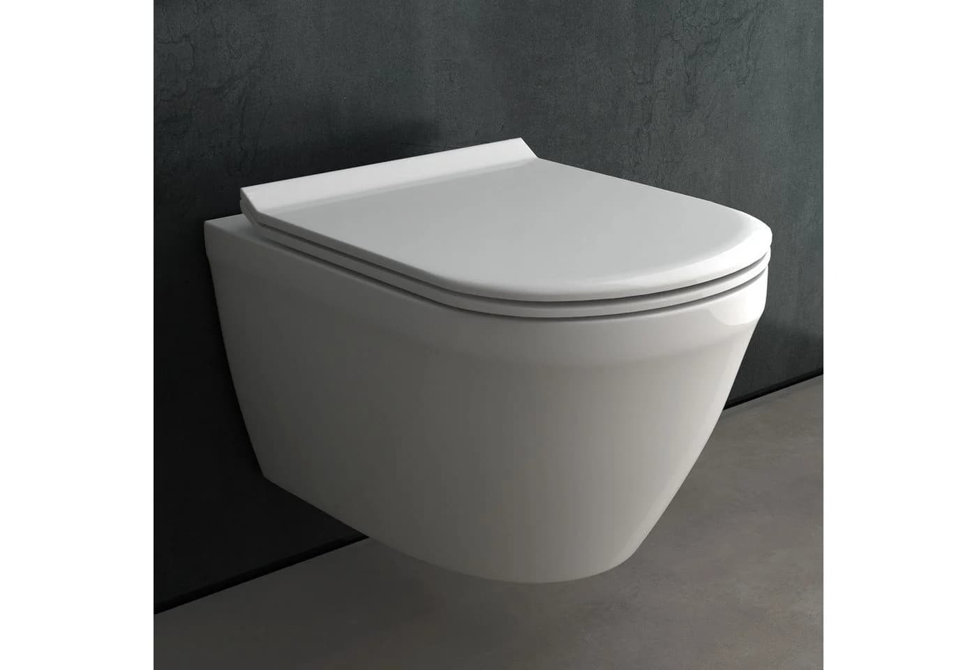 Alpenberger Hänge-WC spülrandlos mit WC-Sitz Absenkautomatik Weiß - Bild 2