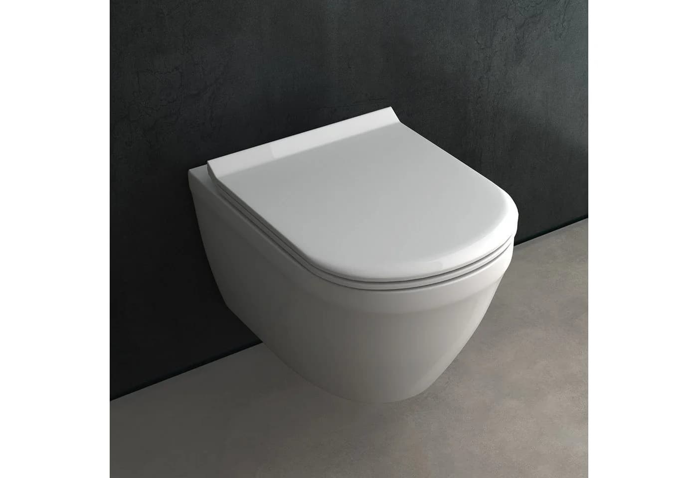 Alpenberger Hänge-WC spülrandlos mit WC-Sitz Absenkautomatik Weiß - Bild 3
