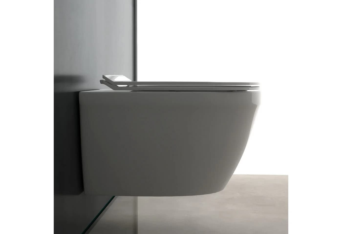 Alpenberger Hänge-WC spülrandlos mit WC-Sitz Absenkautomatik Weiß - Bild 4
