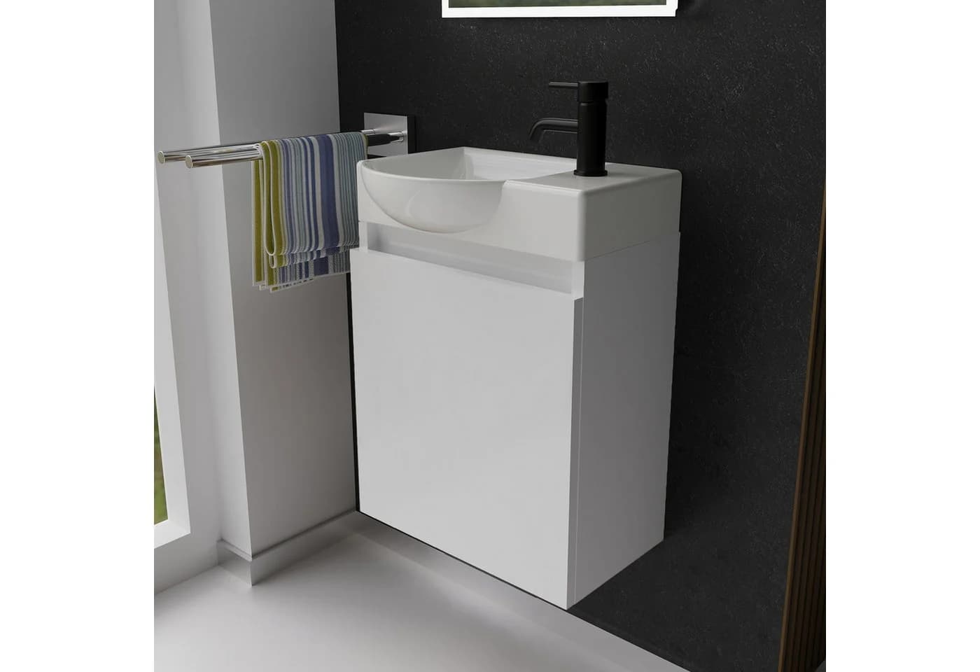 Alpenberger Badmöbel-Set Gäste WC Weiß Wandhängend - Bild 2