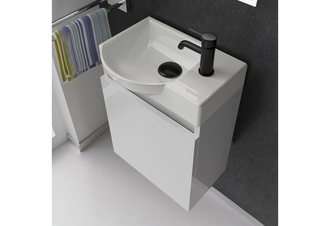 Alpenberger Badmöbel-Set Gäste WC Weiß Wandhängend - Bild 3