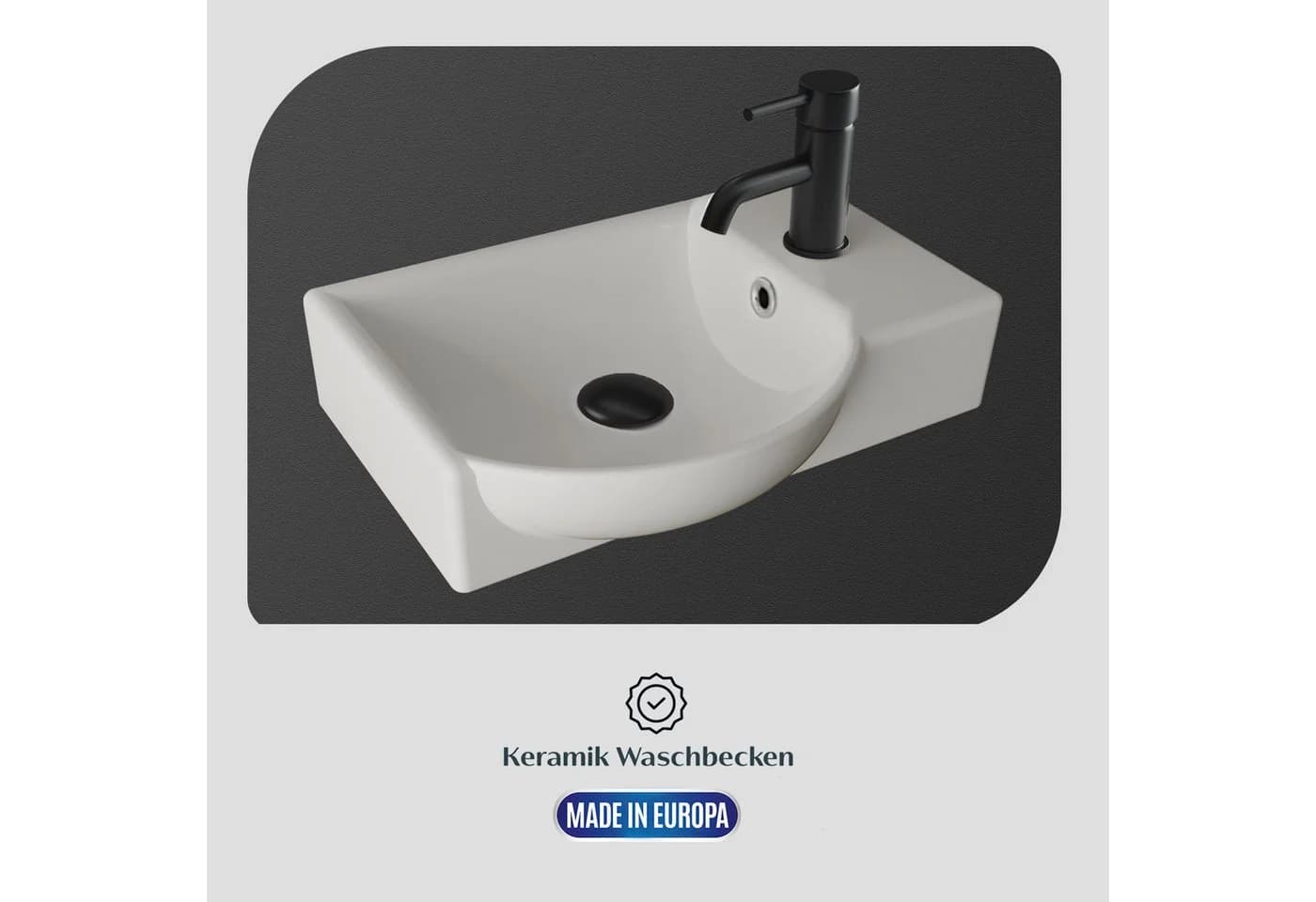 Alpenberger Badmöbel-Set Gäste WC Weiß Wandhängend - Bild 5