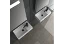 Alpenberger Keramik Miniwaschbecken Weiß Hängewaschbecken Eckig Bild 5