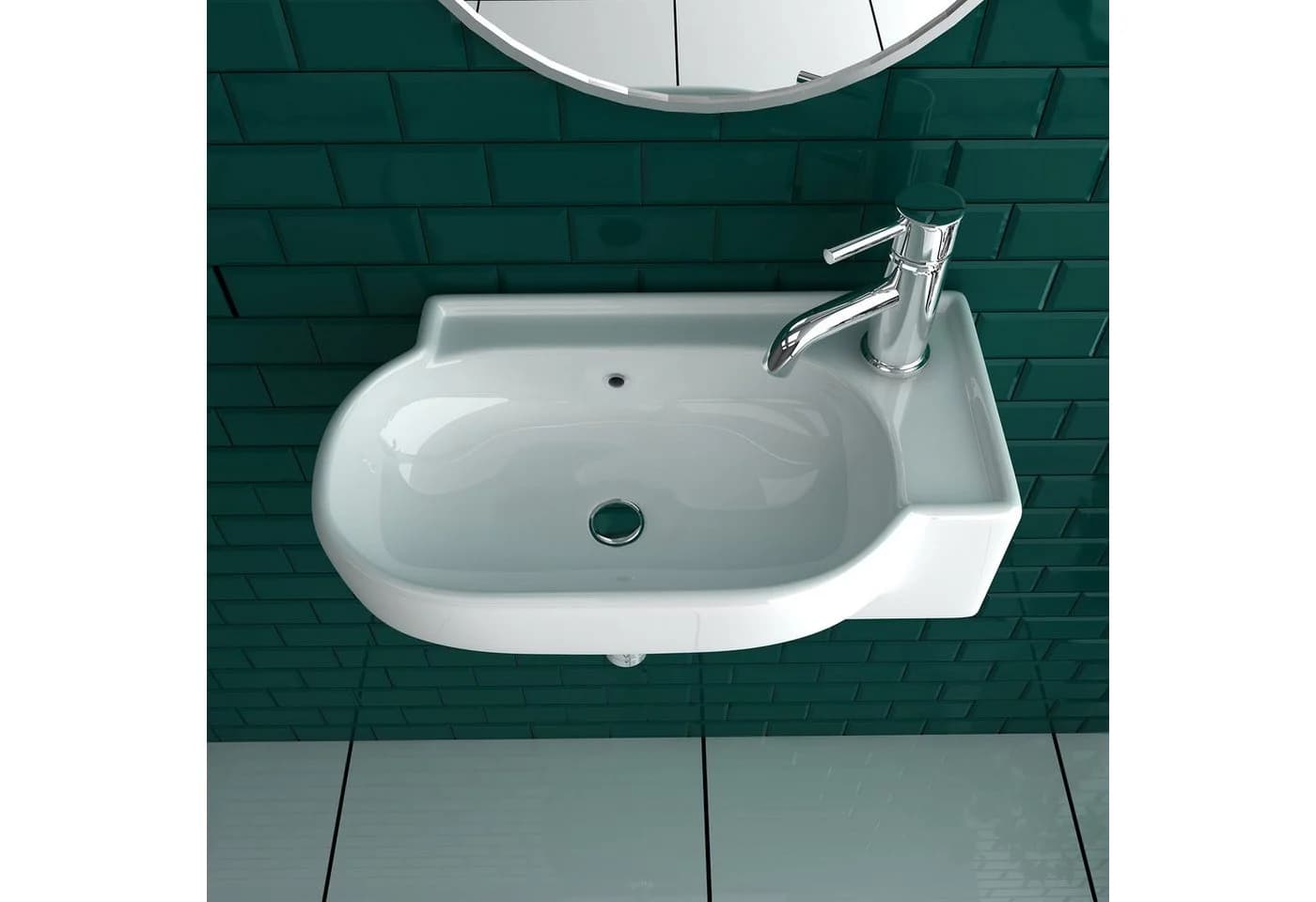 Alpenberger Oval Waschbecken Weiß Wandmontage Sanitärkeramik