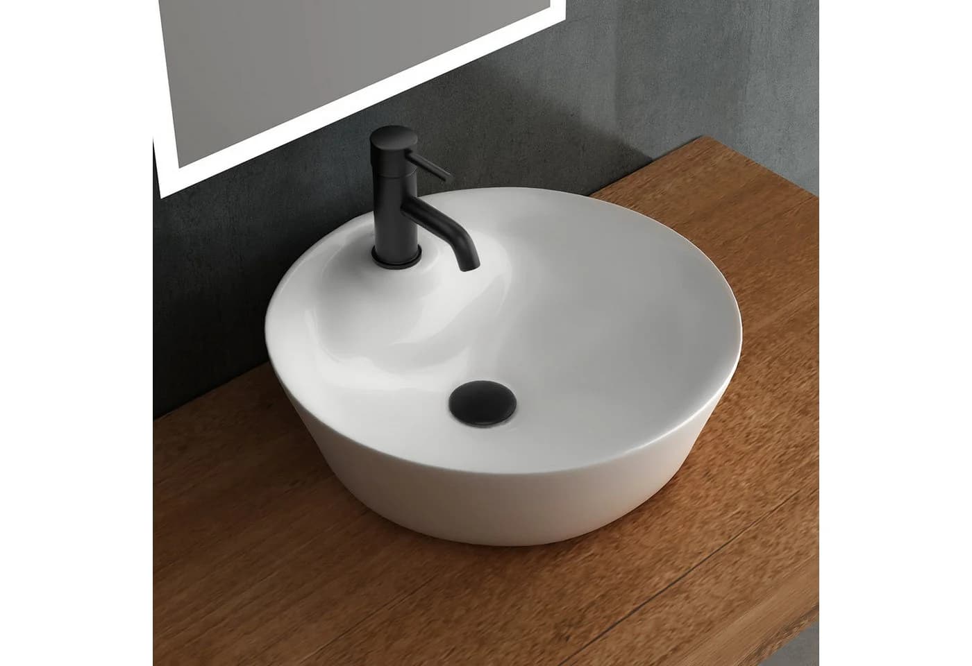 Alpenberger Aufsatzwaschbecken Oval Weiß Keramik - Bild 2