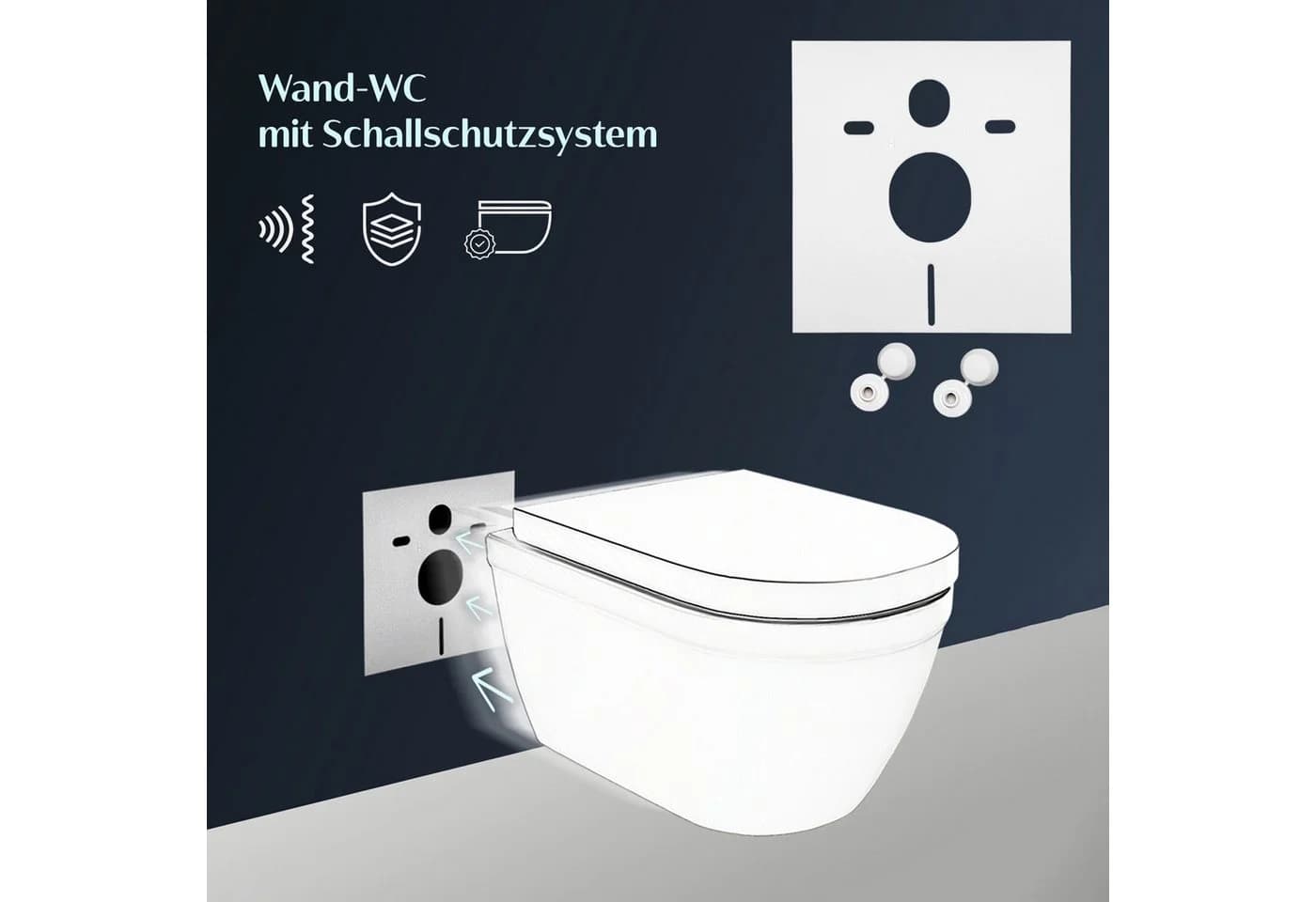 Alpenberger Wand WC Spülrandlos mit Absenkautomatik - Weiß Keramik Set - Bild 5